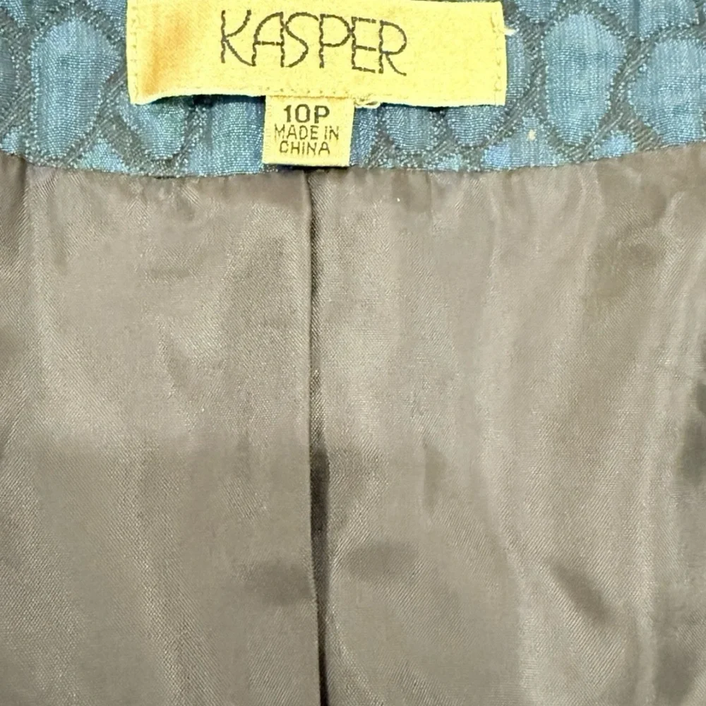 Vintage KASPER BLUE BLACK CAREER JACKET BLAZER SIZE 10 $129